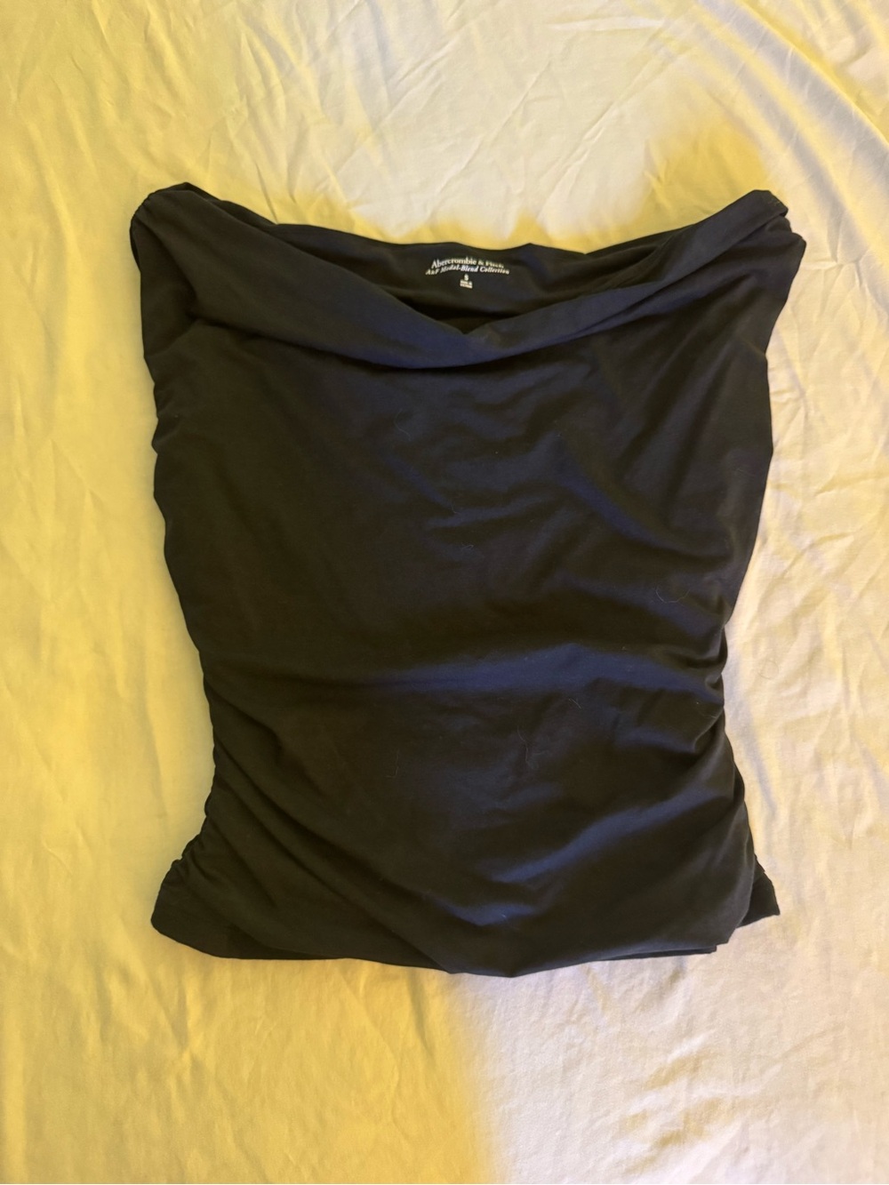 Abercrombie Black Off-Shoulder Cowl Neck Women's Top